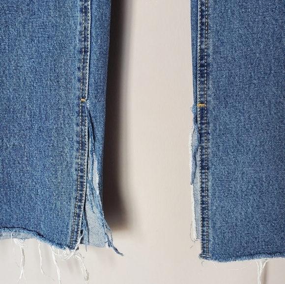 Avec Les Filles High Rise Straight Leg Western Distressed Jeans - Picture 3 of 8